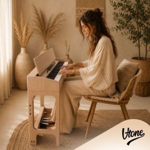 V-TONE BL-8815 pianino cyfrowe stacjonarne beżowe 88 klawiszy ważona klawiatura młoteczkowa