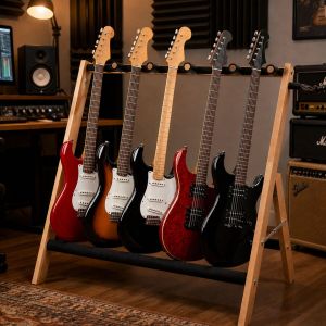DNA GS5 statyw gitarowy stojak na 5 gitar wielostanowiskowy drewno bukowe składany