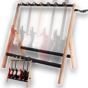 DNA GS5 statyw gitarowy stojak na 5 gitar wielostanowiskowy drewno bukowe składany