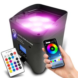 LIGHT4ME ACCU PAR 6x10W RGBWAUV akumulatorowy reflektor par oświetlenie dekoracyjne LED DMX