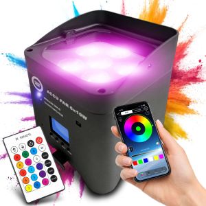LIGHT4ME ACCU PAR 6x10W RGBWAUV akumulatorowy reflektor par oświetlenie dekoracyjne LED DMX