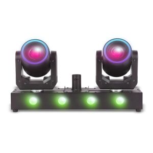 LIGHT4ME CLONE 2 multiefekt oświetleniowy 3w1 oświetlenie sceniczne LED DMX 2x głowica ruchoma spot 100W