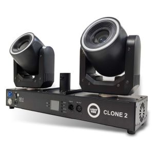 LIGHT4ME CLONE 2 multiefekt oświetleniowy 3w1 oświetlenie sceniczne LED DMX 2x głowica ruchoma spot 100W