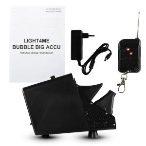 LIGHT4ME BUBBLE BIG ACCU wytwornica generator maszyna do baniek 30W czarna akumulatorowa