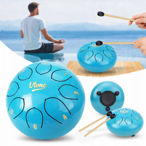 V-TONE VBJ 6-8 C stalowy bęben językowy tank drum hank drum cyjan 6 cali 8 tonów