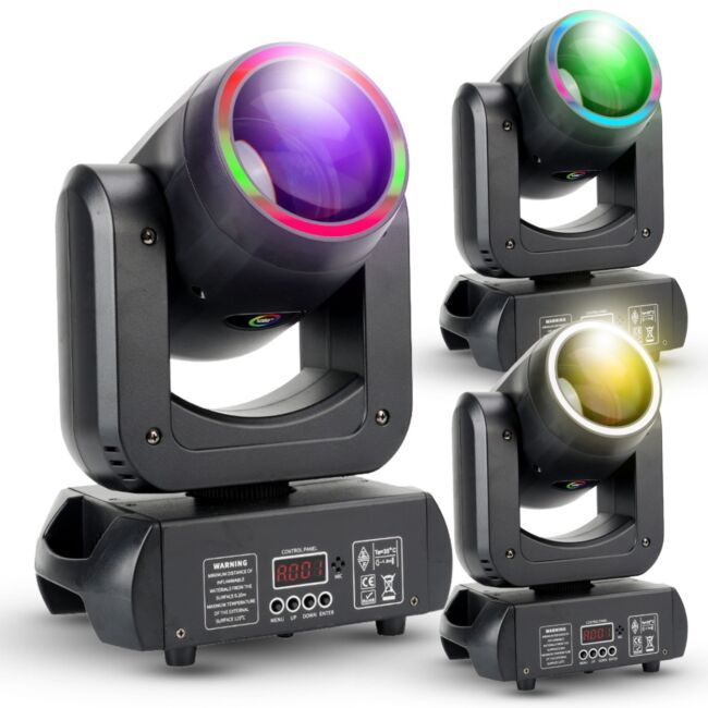  LIGHT4ME MH BEAM 150 RING głowica ruchoma beam oświetlenie sceniczne LED DMX efekt ring uchwyt montażowy 