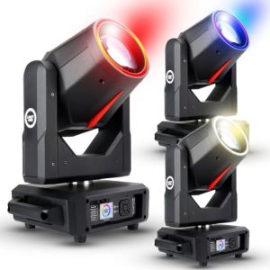  LIGHT4ME RED LINE 10R BEAM 295W głowica ruchoma beam lampa wyładowcza oświetlenie sceniczne DMX efekt ring LED 2x uchwyt montaż
