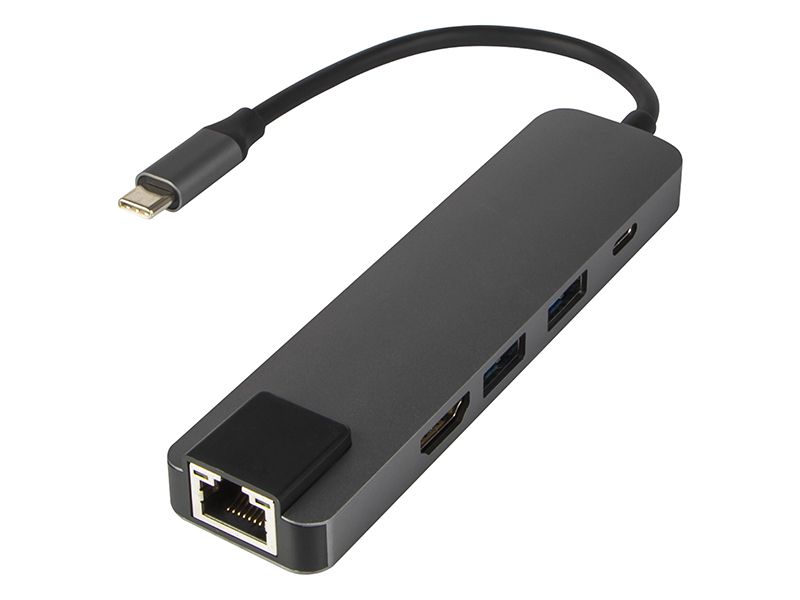 Karta sieciowa USB-C HUB RJ45 + HDMI K-03