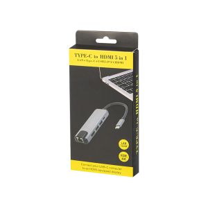 Karta sieciowa USB-C HUB RJ45 + HDMI K-03