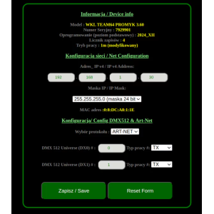 Bramka ARTNET „PROMYK 3.60”