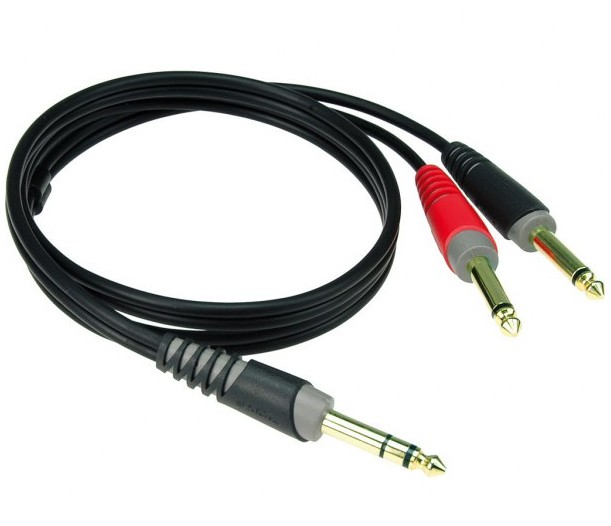 KLOTZ INSERTOWY NIESYM. J/STEREO-2XJ GOLD - kabel audio (2m)