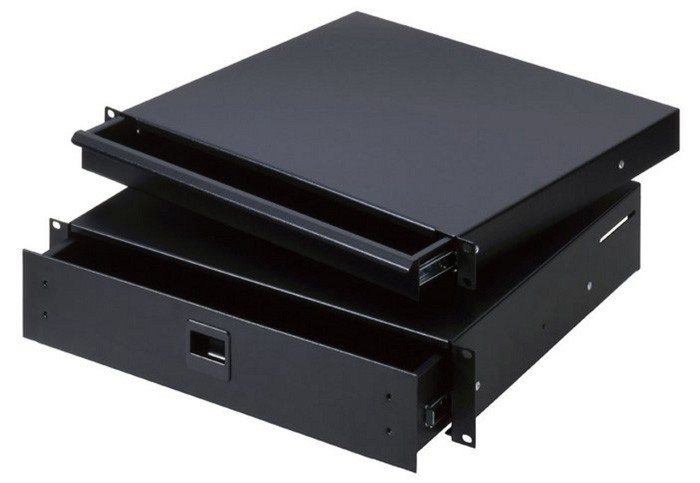 Adam Hall AH 87402E - stalowy rack drawer 2U Adam Hall 19" Parts 87402 ECONOMY 2 - Wysuwana szuflada rack 2U, stal