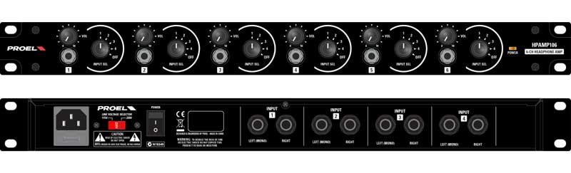 Proel HPAMP106 - wzmacniacz słuchawkowy Proel HPAMP106 - wzmacniacz słuchawkowy