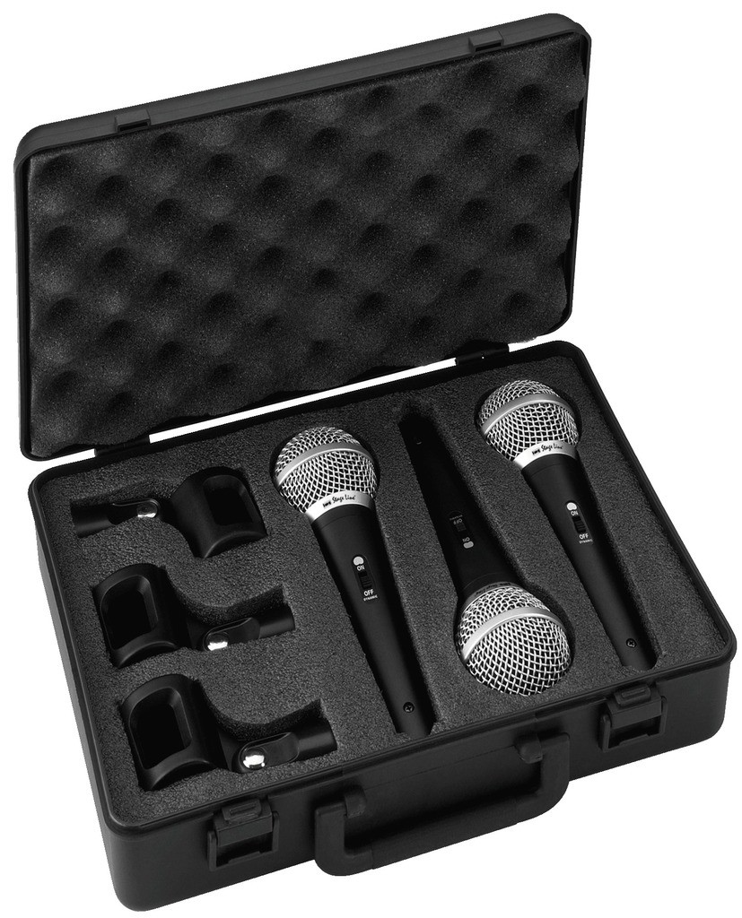 Monacor DM-3SET -zestaw mikrofonów dynamicznych do wokalu Monacor DM-3SET -zestaw mikrofonów dynamicznych do wokalu