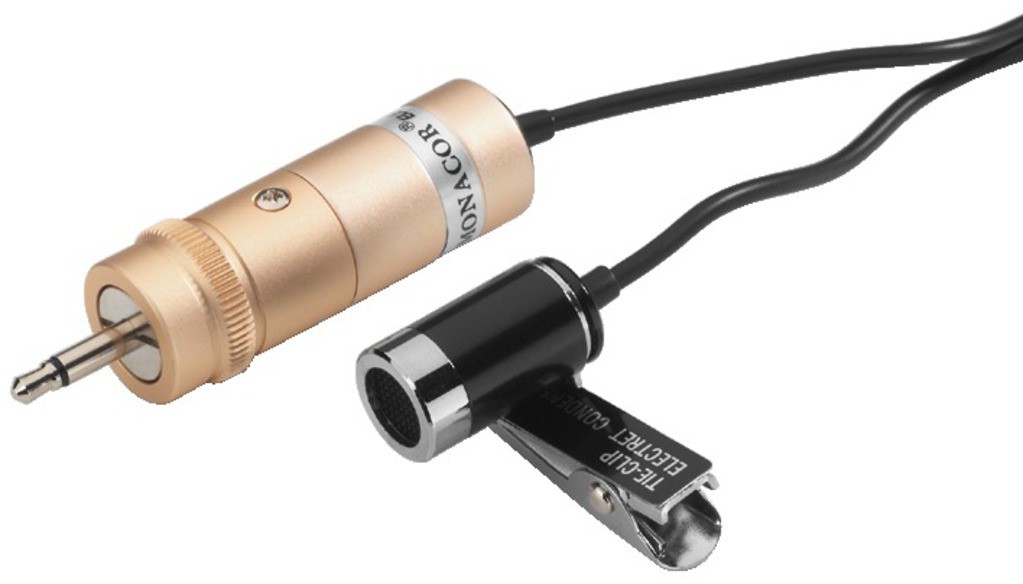 Monacor ECM-3003 - elektretowy mikrofon krawatowy