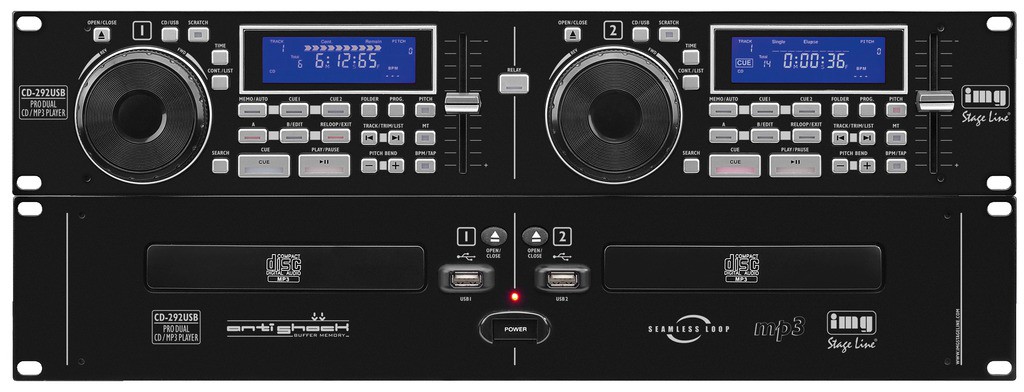 IMG Stage Line CD-292USB - podwójny odtwarzacz CD/MP3 dla DJ'a