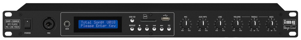 IMG Stage Line DMP-130MIX - mikser mikrofonowo/liniowy z odtwarzaczem mp3 IMG Stage Line DMP-130MIX - mikser mikrofonowo/liniowy z odtwarzaczem mp3