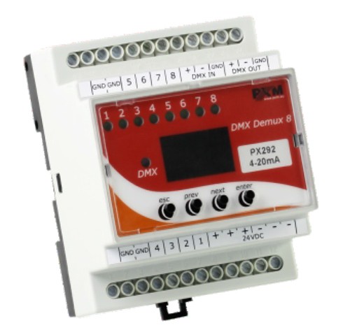 PXM PX292 DMX/4-20mA Interface - konwerter sygnału DMX PXM PX292 DMX/4-20mA Interface - konwerter sygnału DMX