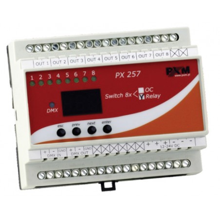 PXM PX257-RE Relay - przekaźniki elektroniczne sterowane DMX
