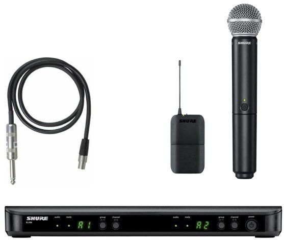 Shure BLX1288E/SM58 - system bezprzewodowy podwójny + statyw GRATIS