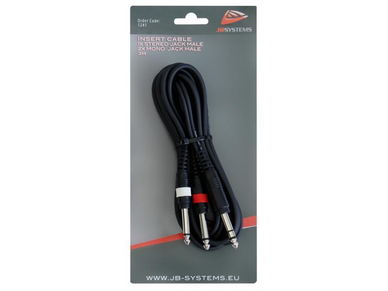 JB Systems INSERT-JACKm-3M - kabel JACK stereos - 2x JACK mono (3m)