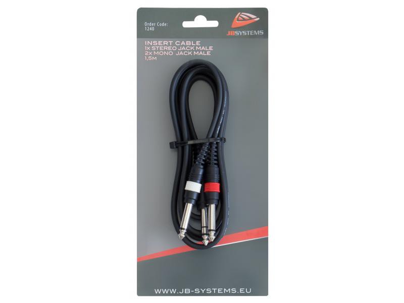 JB Systems INSERT-JACKm-1M5 - kabel JACK stereos - 2x JACK mono (1,5m) JB Systems INSERT-JACKm-1M5 - kabel JACK stereos - 2x JACK mono (1,5m)