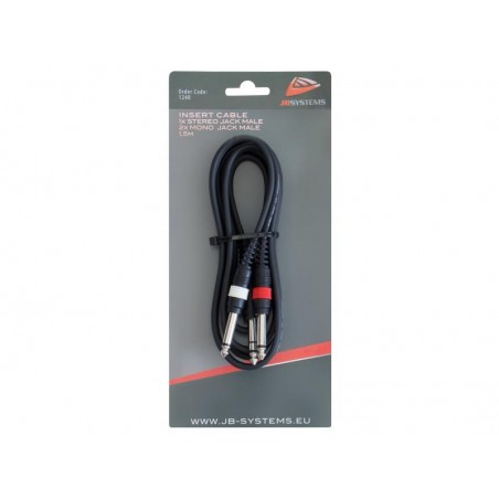 JB Systems INSERT-JACKm-1M5 - kabel JACK stereos - 2x JACK mono (1,5m)