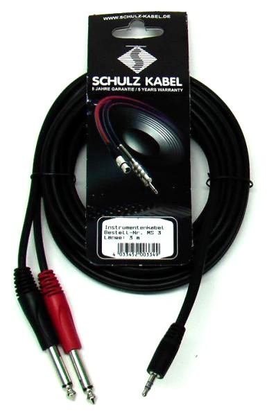 SCHULZKABEL MS-3 MINI JACK - 2x JACK - kabel audio (3m)