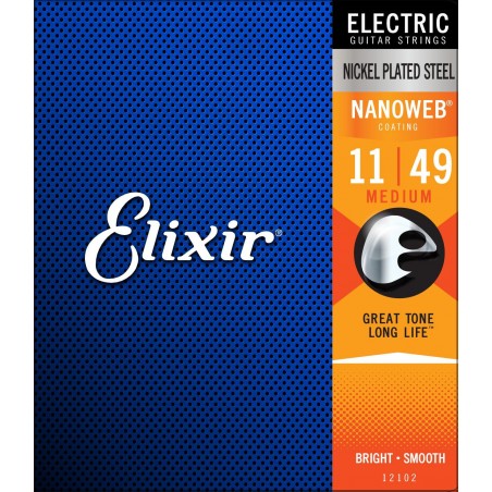 Elixir 12102 - struny do gitary elektrycznej NanoWeb 11-49