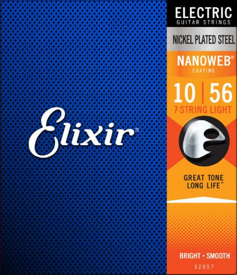 Elixir 12057 - struny do gitary elektrycznej NanoWeb 10-56 (7 string)