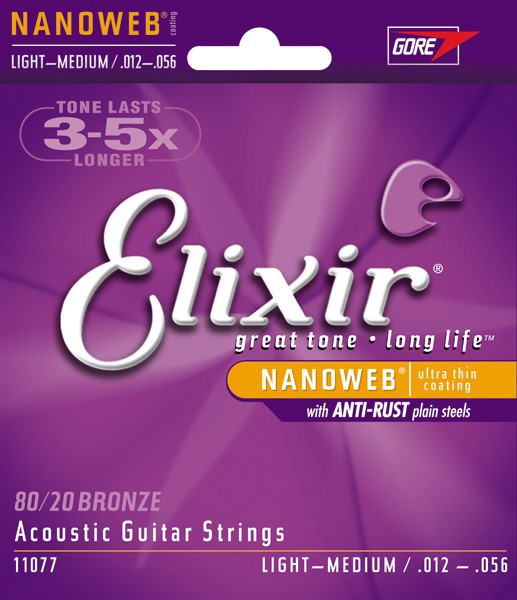 Elixir 11077 - struny do gitary akustycznej NanoWeb 12-56