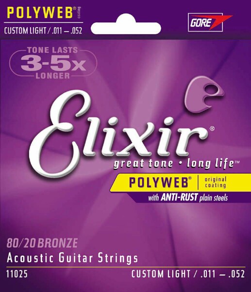 Elixir 11025 - struny do gitary akustycznej PolyWeb 11-52 Elixir 11025 - struny do gitary akustycznej PolyWeb 11-52