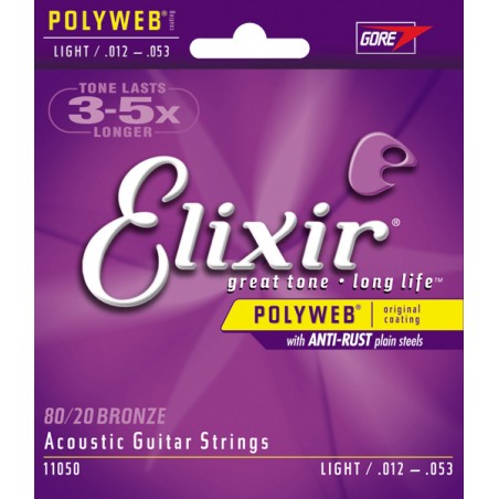 Elixir 11050 - struny do gitary akustycznej PolyWeb 12-53