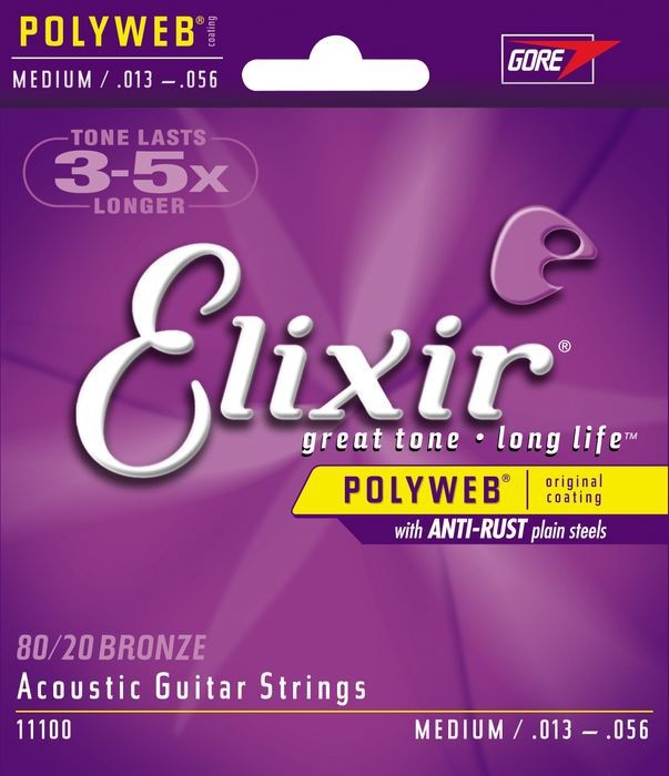 Elixir 11100 - struny do gitary akustycznej PolyWeb 13-56