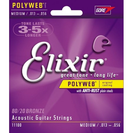 Elixir 11100 - struny do gitary akustycznej PolyWeb 13-56