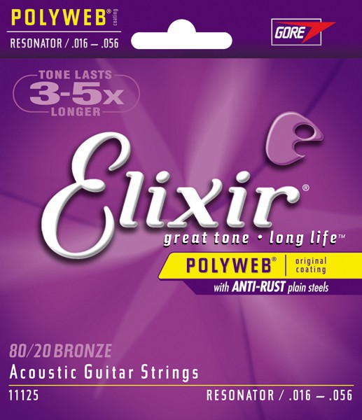 Elixir 11125 - struny do gitary akustycznej PolyWeb Resonator 16-56