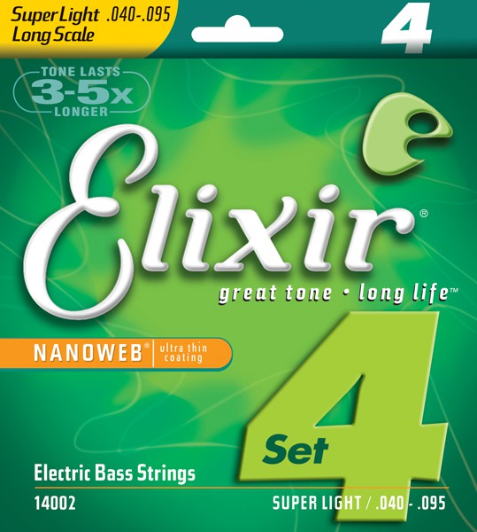 Elixir 14002 - struny do gitary basowej 4 strunowej NanoWeb 40-95