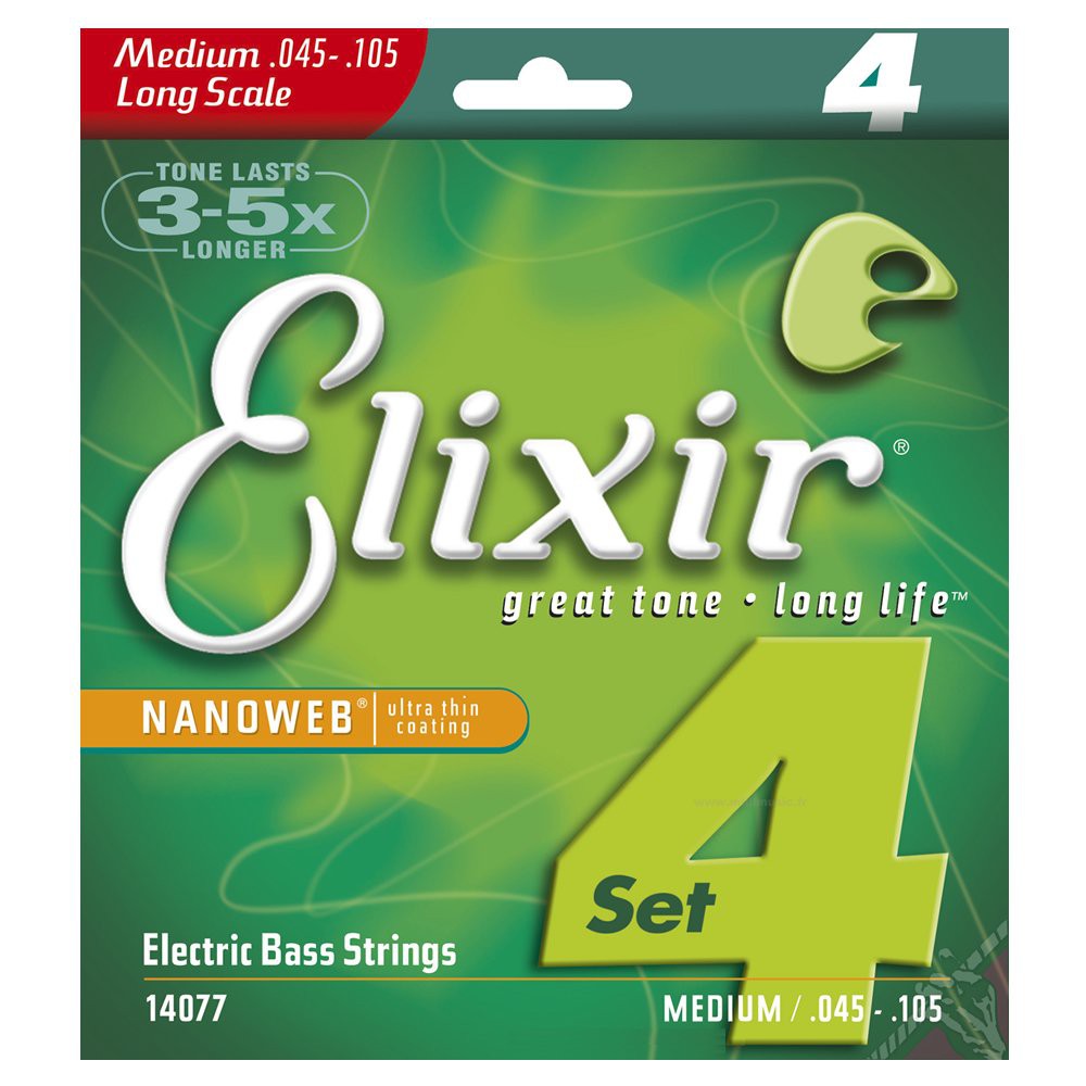 Elixir 14077 - struny do gitary basowej 4 strunowej NanoWeb 45-105 Elixir 14077 - struny do gitary basowej 4 strunowej NanoWeb 45-105
