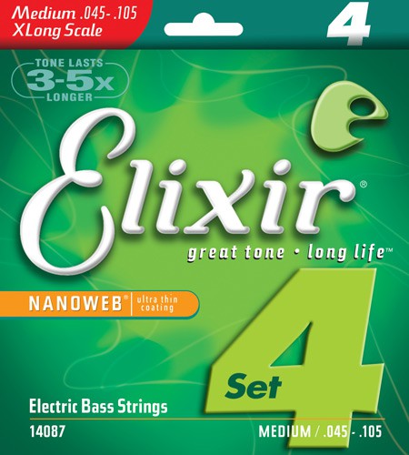 Elixir 14087 - struny do gitary basowej NanoWeb 45-105 Elixir 14087 - struny do gitary basowej NanoWeb 45-105
