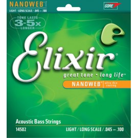 Elixir 14502 - struny do gitary basowej NanoWeb 45-100