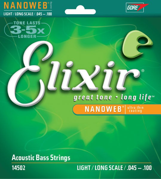 Elixir 14502 - struny do gitary basowej NanoWeb 45-100