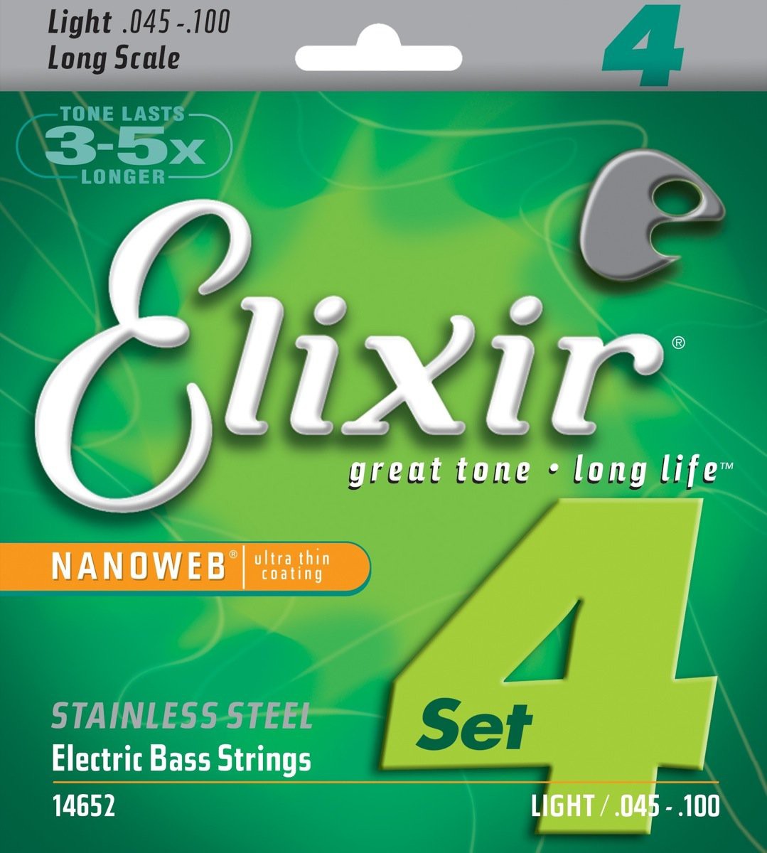 Elixir 14652 - struny do gitary basowej NanoWeb 45-100