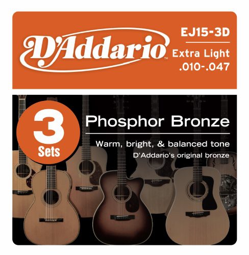 D'ADDARIO EJ15-3D - struny do gitary akustycznej D'ADDARIO EJ15-3D - struny do gitary akustycznej