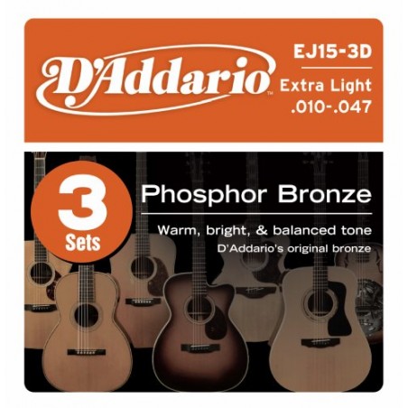 D'ADDARIO EJ15-3D - struny do gitary akustycznej