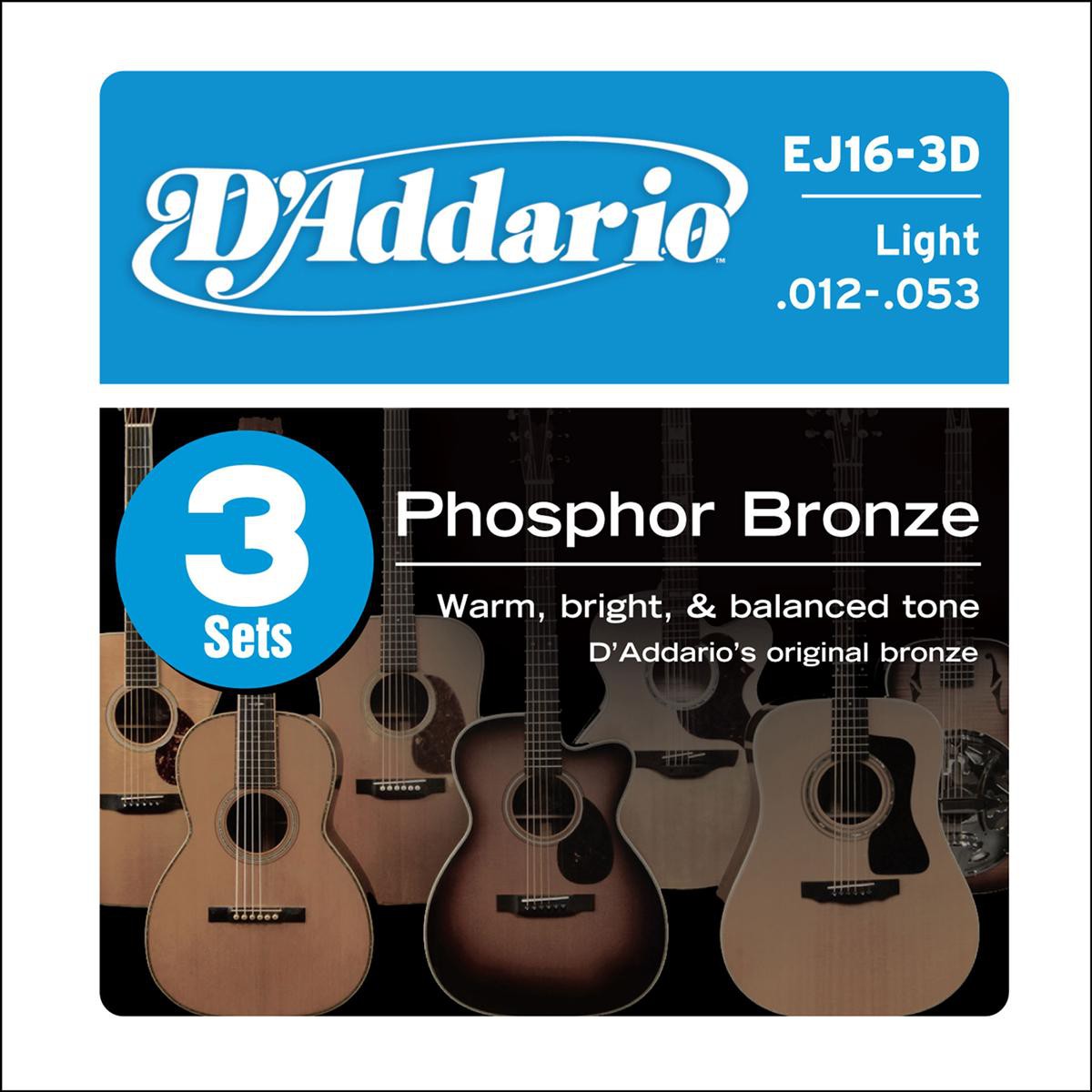 D'ADDARIO EJ16-3D - struny do gitary akustycznej D'ADDARIO EJ16-3D - struny do gitary akustycznej