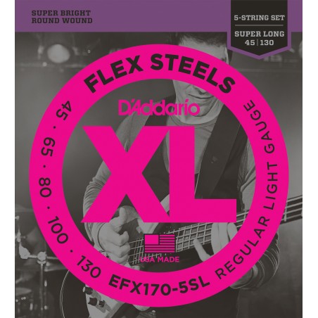 D'ADDARIO EFX170-5SL - struny do gitary basowej