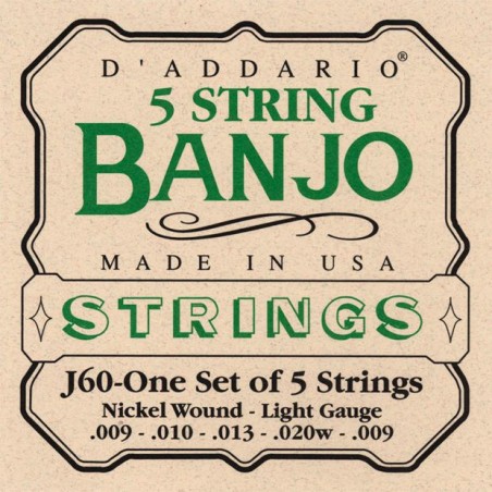D'ADDARIO J60 - struny do banjo