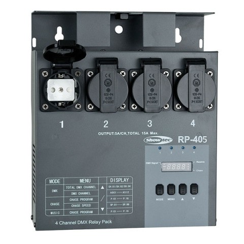Showtec RP-405 MKII Relay Pack - przełącznik cyfrowy z przekaźnikami