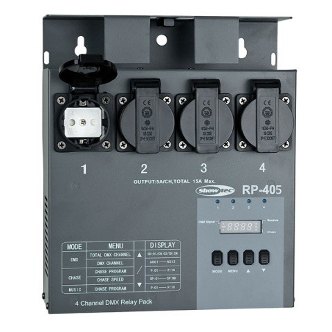 Showtec RP-405 MKII Relay Pack - przełącznik cyfrowy z przekaźnikami Showtec RP-405 MKII Relay Pack - przełącznik cyfrowy z przekaźnikami