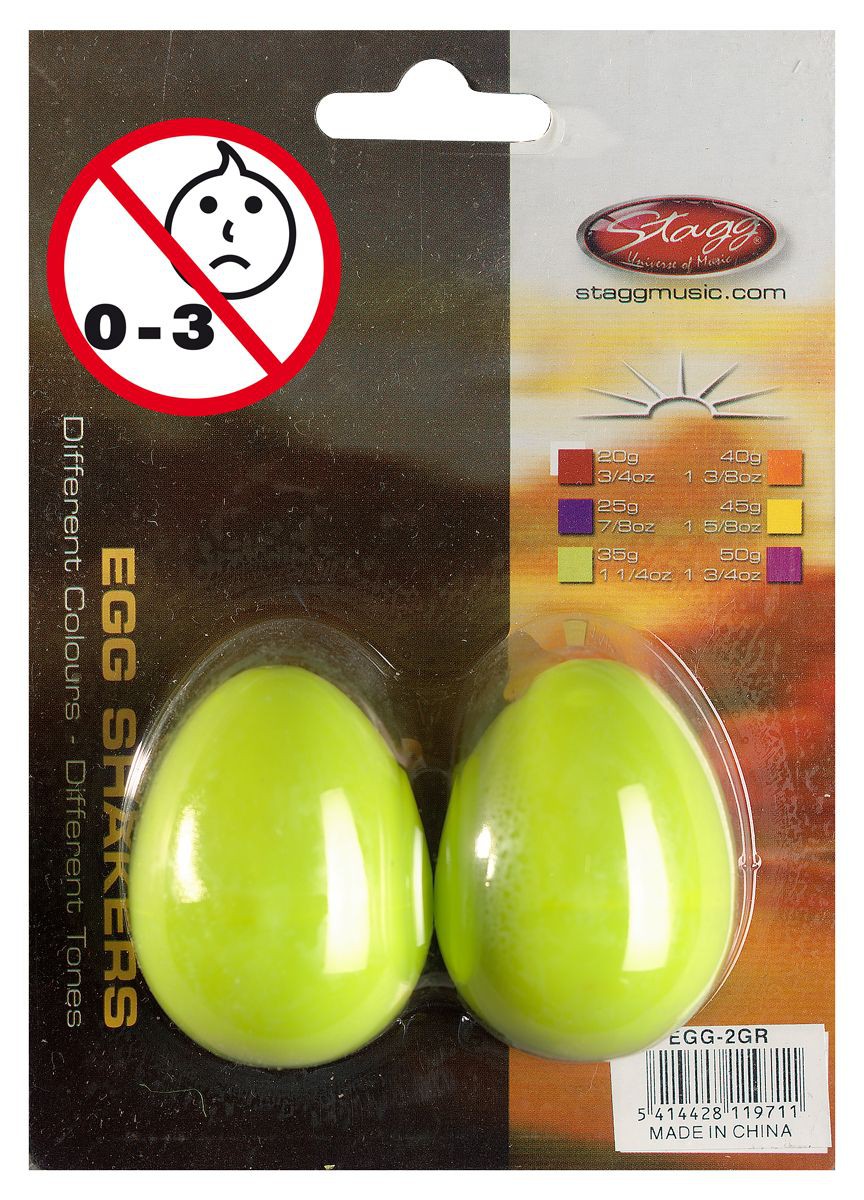 Stagg EGG 2 GR - shakery plastikowe zielone Stagg EGG 2 GR - shakery plastikowe zielone